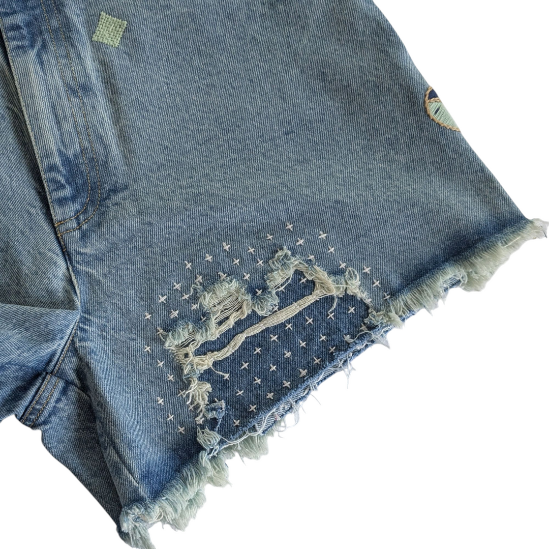 Sea New York Marion Mended Denim Shorts Size 6