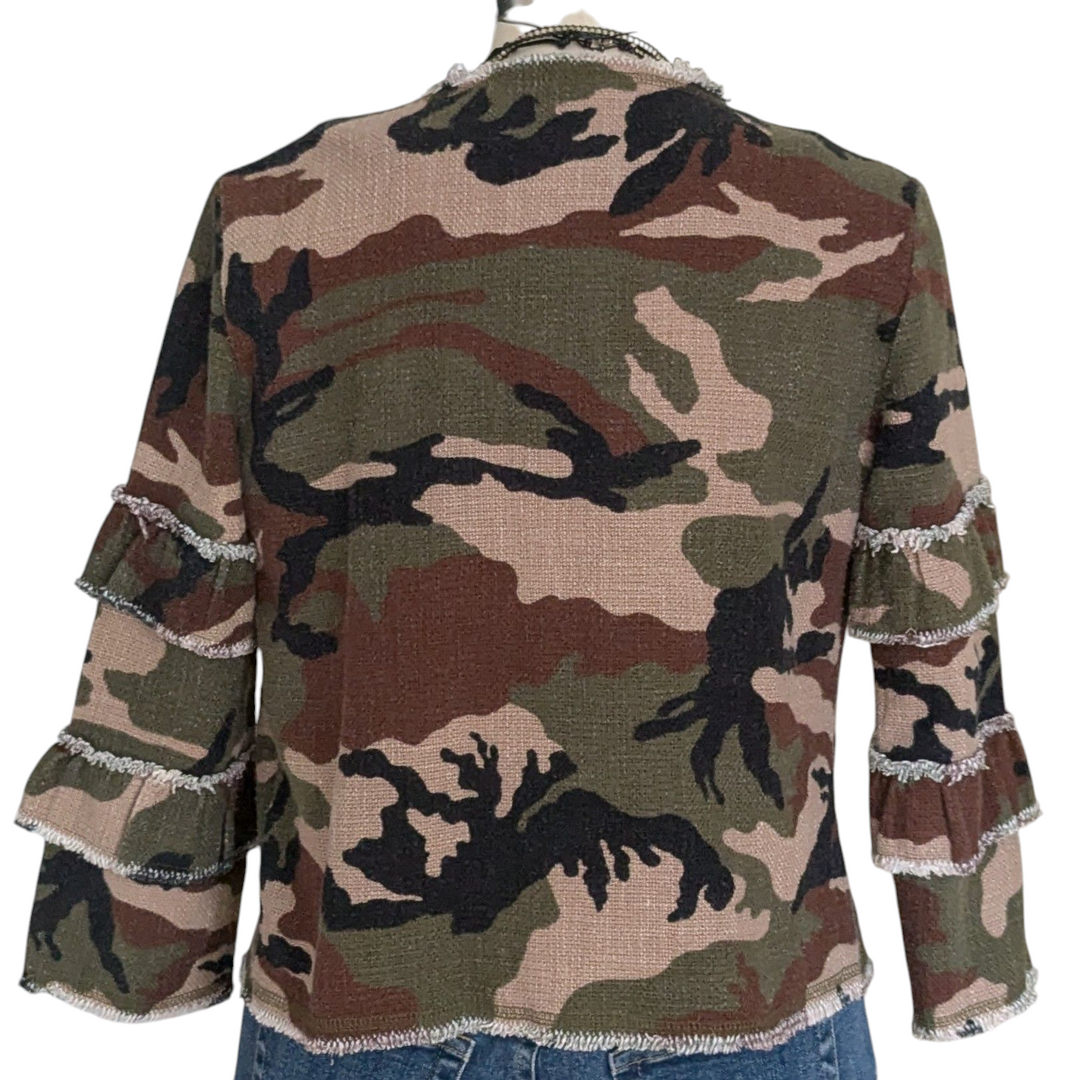 Vicolo Camo Print Cotton Jacket Size Medium