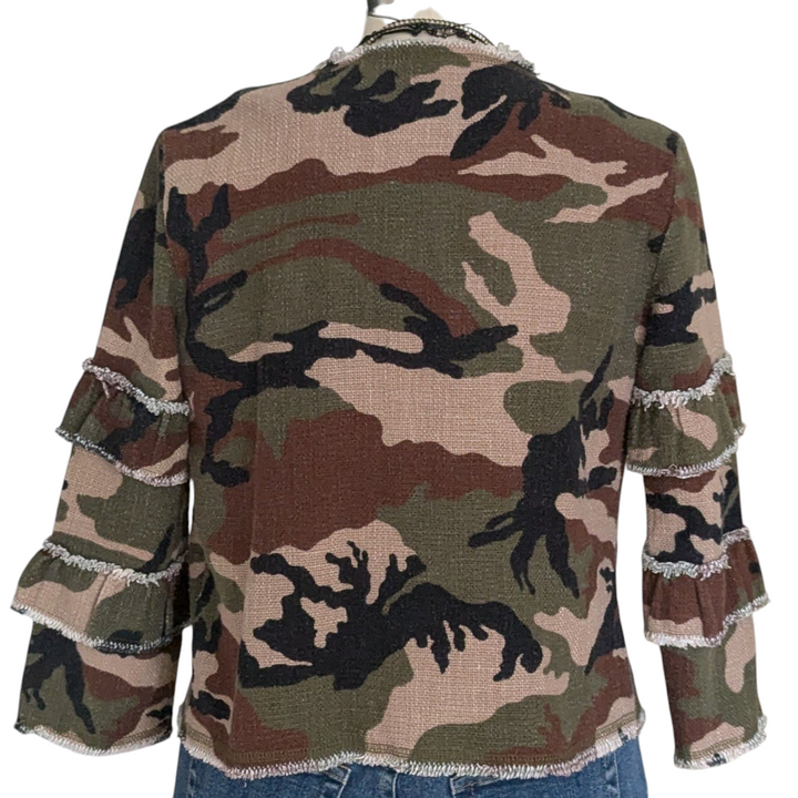 Vicolo Camo Print Cotton Jacket Size Medium