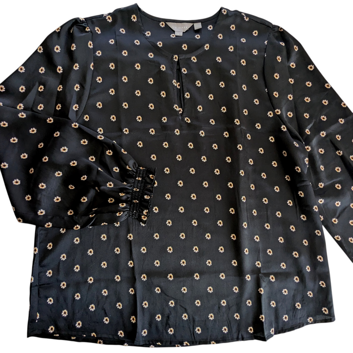 Ted Baker Black Print Top Size Large