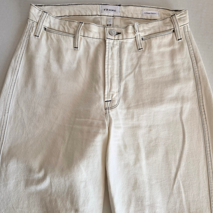 Frame White Le Baggy Palazzo Jeans Size 27