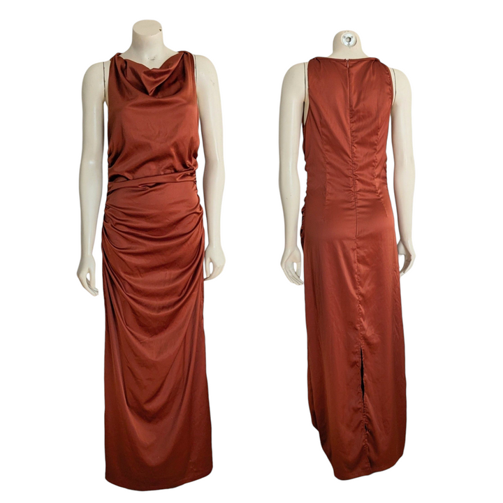 Rust Satin Gown Size Small