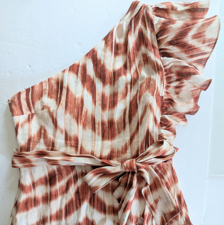Banana Republic One Shoulder Linen Dress Size 8