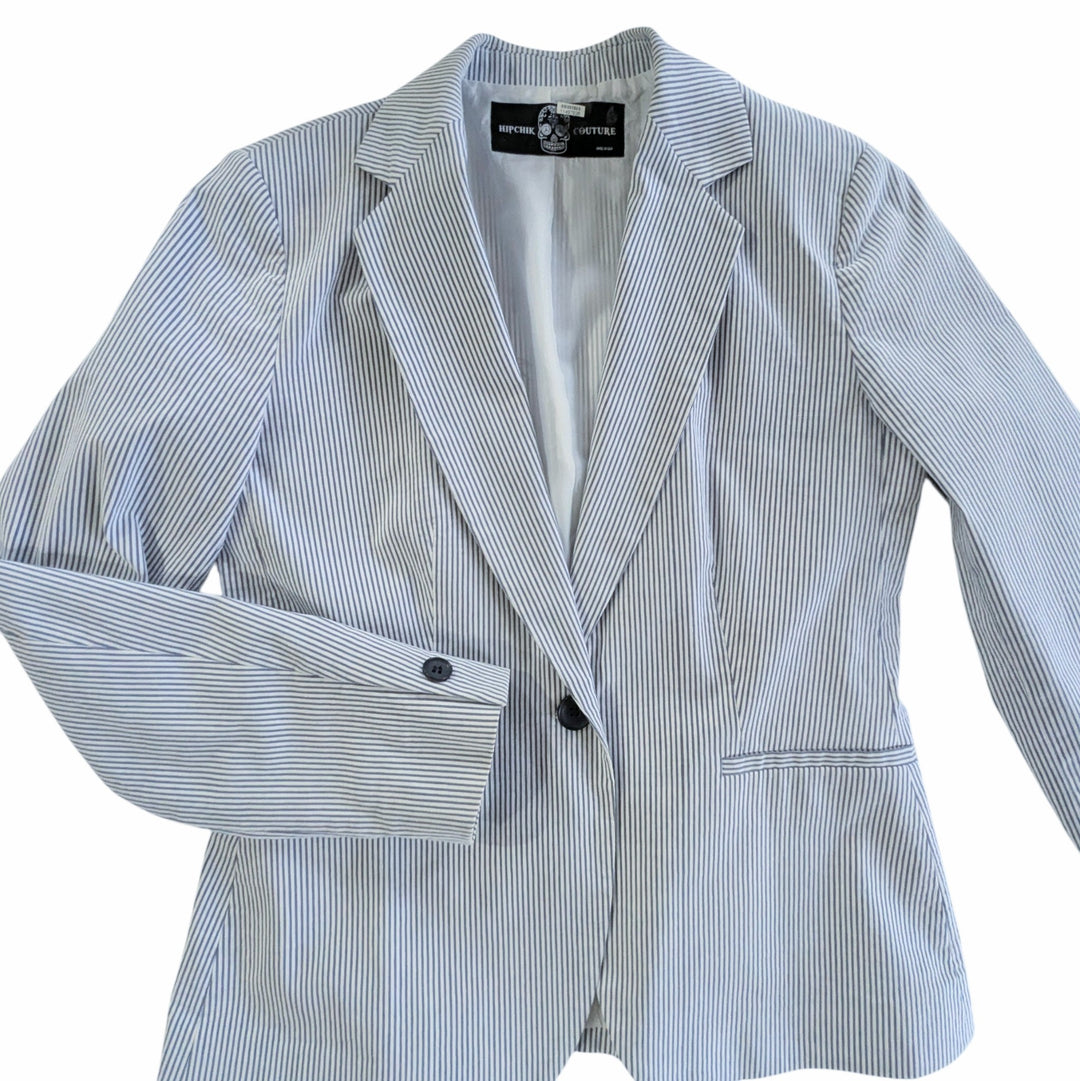Hip Chik Glitter Butterfly Striped Blazer