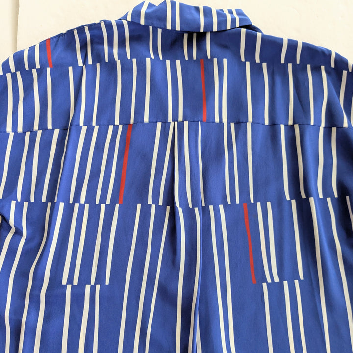 Lafayette 148 Wiley Silk Camp Shirt Size Large