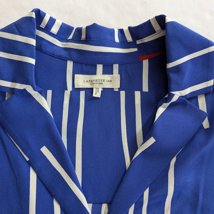 Lafayette 148 Wiley Silk Camp Shirt Size Large