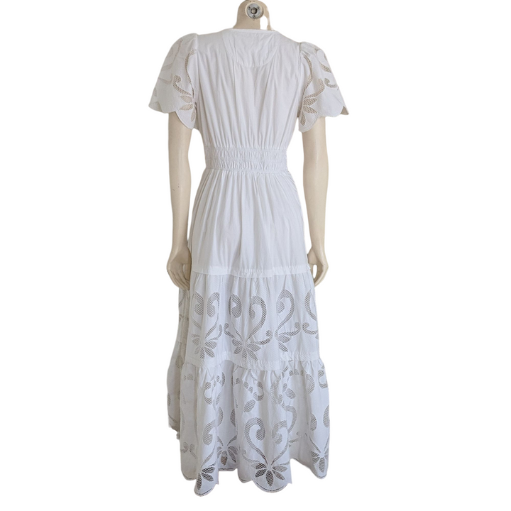 By Anthropologie White Somerset Dress Size Small