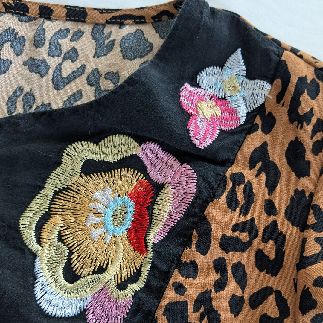Animal Print Tunic with Embroidery Size Large