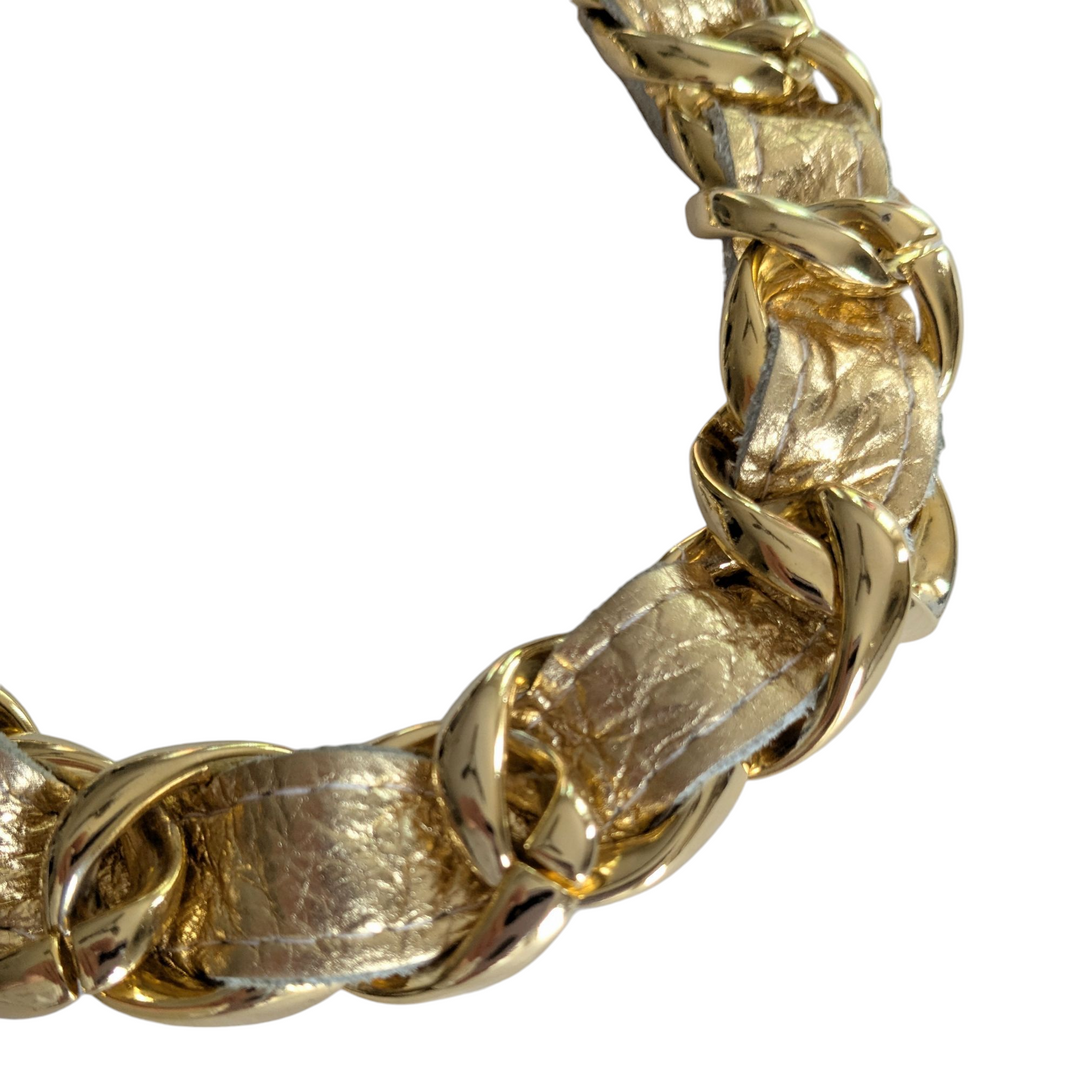 CC Skye Leather and Gold Necklace