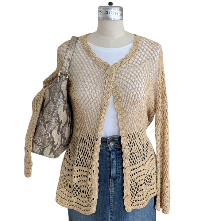 Jones New York Open Weave Cardigan Size 0X