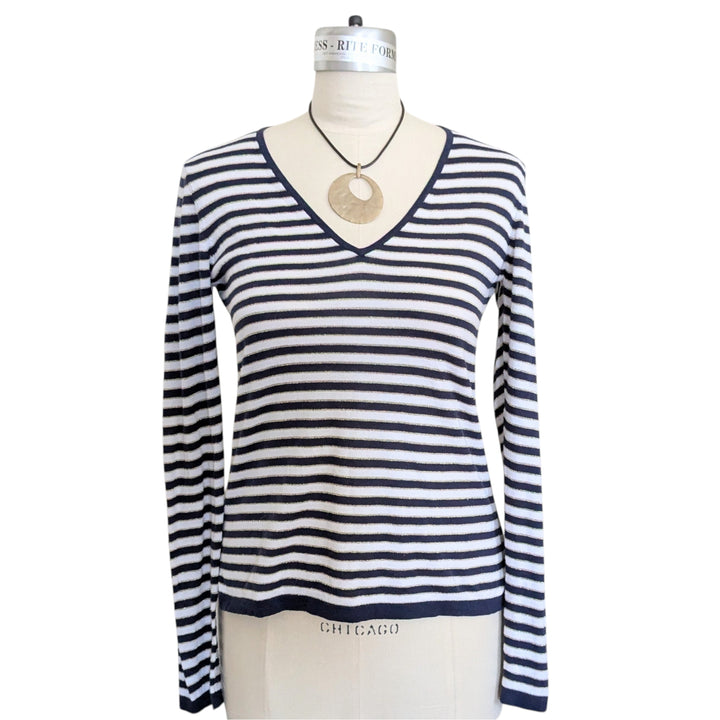 Nicole by Nicole Miller Striped Sweater Size Medium