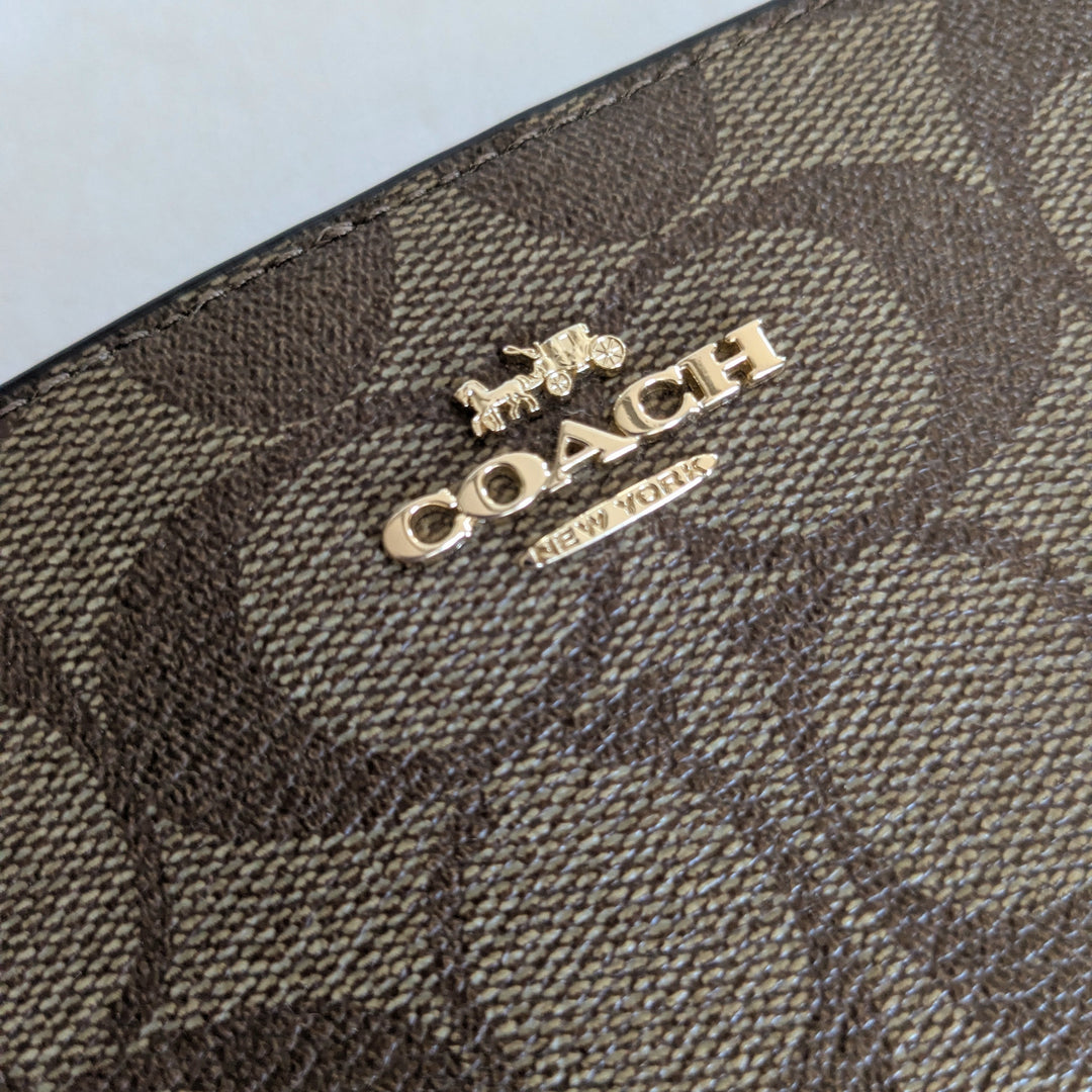 Coach Slim Signature Logo Zippered Wallet