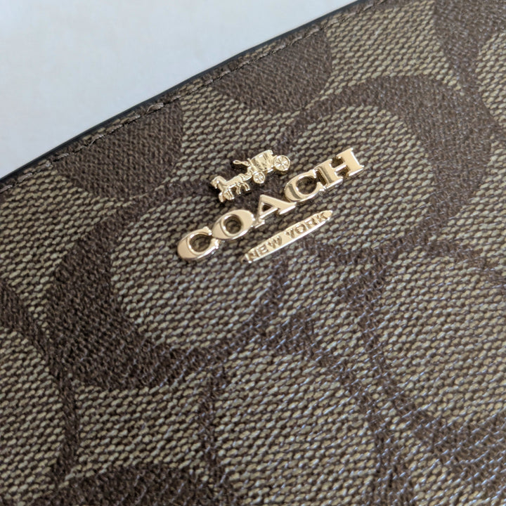 Coach Slim Signature Logo Zippered Wallet