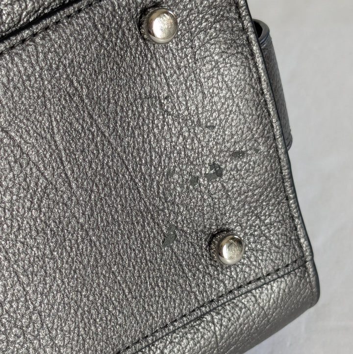 Coach Mercer Silver Leather Convertible Satchel 59987