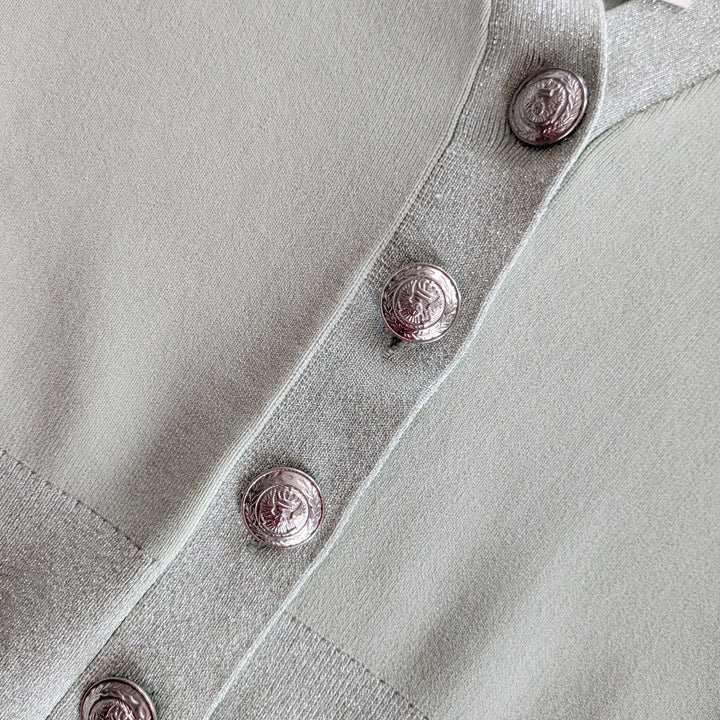 L'Agence  Taya Cropped Cardigan Mint Green
