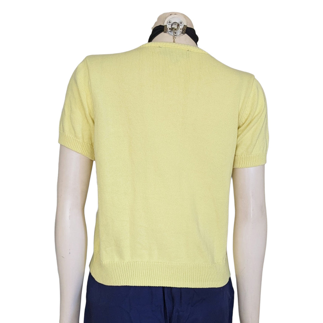Zara Short Sleeve Yellow Cardigan Size Medium