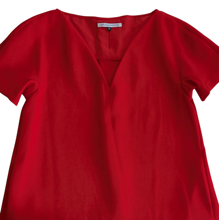 Adolfo Dominguez Red Pique Dress Size 40/6