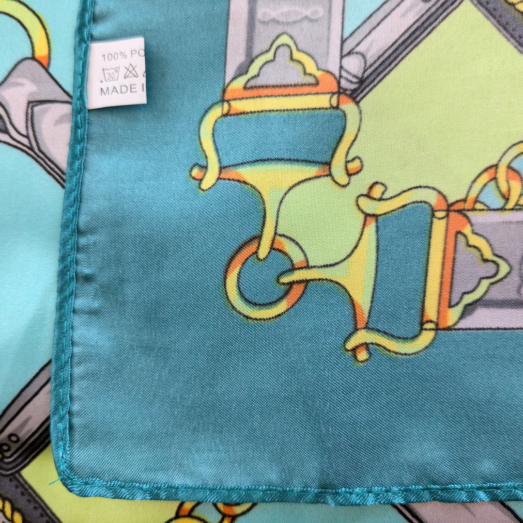 Equestrian Motif Satin Scarf