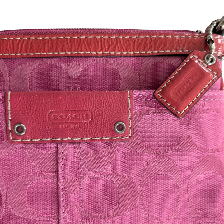 Coach Pink Signature Logo Zip Swingback Crossbody NWT