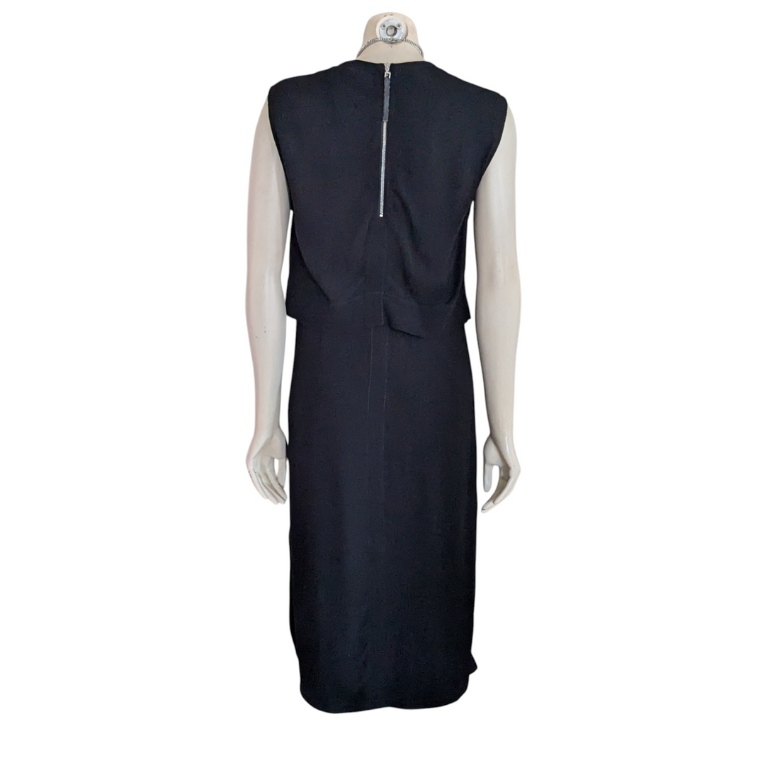 Helmut Lang Black Blaze Layered High Low Dress Size 4
