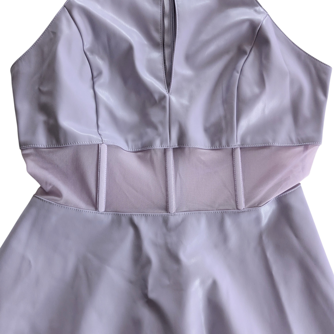 Bebe Faux Leather Skater Dress Size Small