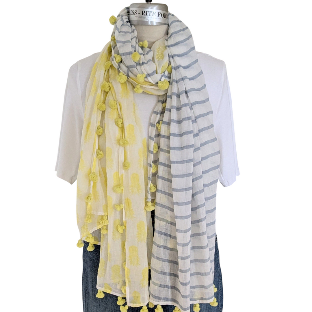 Pom Pom Scarf Wrap