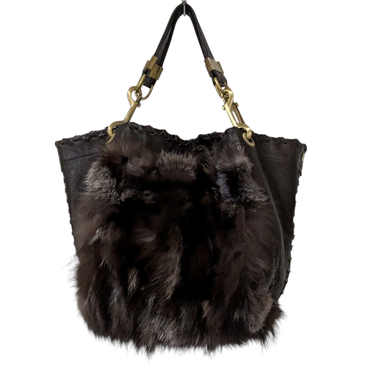 Sondra Roberts Faux Fur Hobo Bag