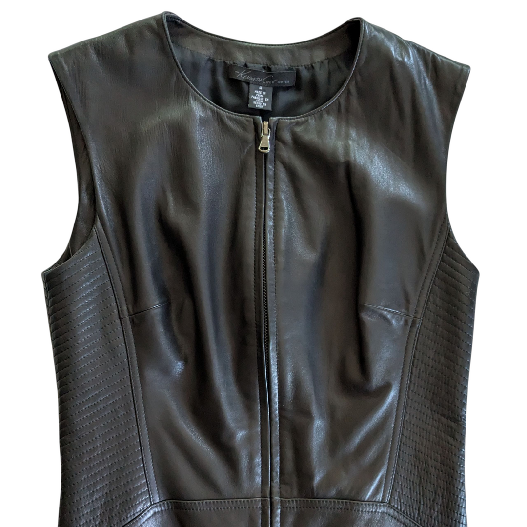 Kenneth Cole Leather Dress Size Small