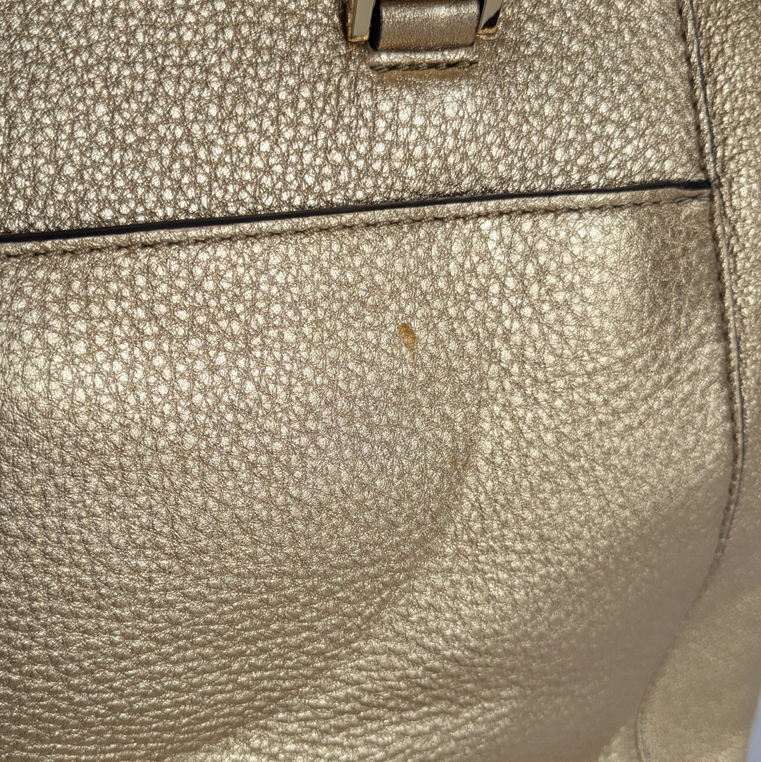 Michael Kors Riley Gold Leather Satchel