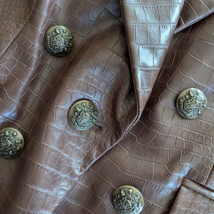 Veronica Beard Cooke Dickey Blazer Vegan Leather