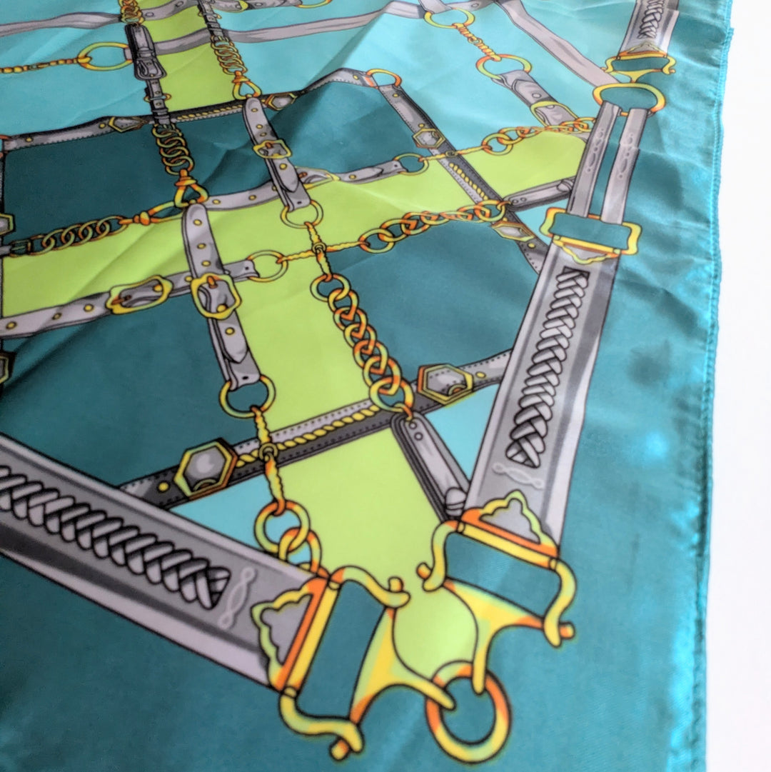 Equestrian Motif Satin Scarf