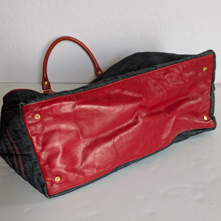 Tory Burch Denim and Leather Tote