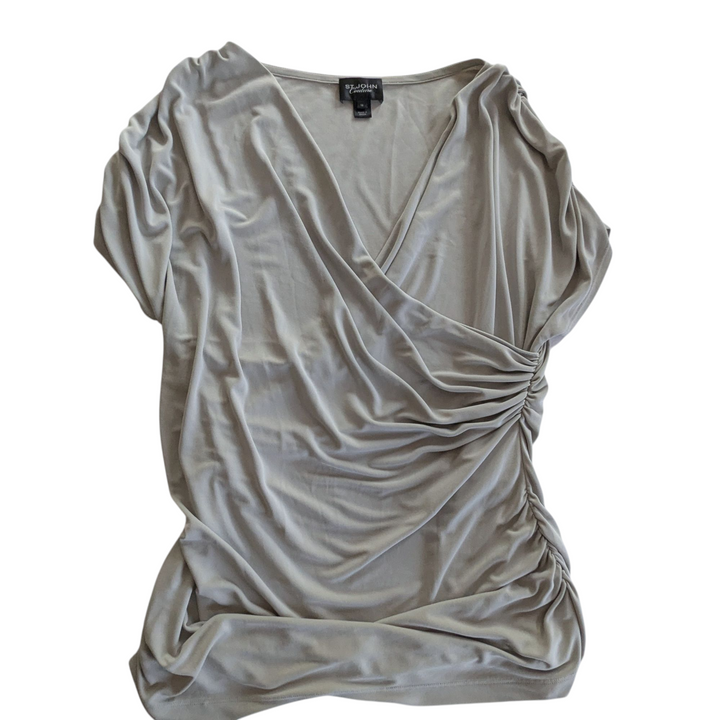 St John Couture Ruched Knit Top Size 16