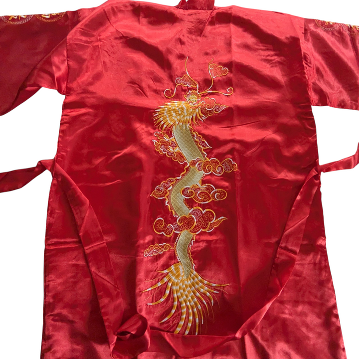 Chinese Satin Long Kimono O/S
