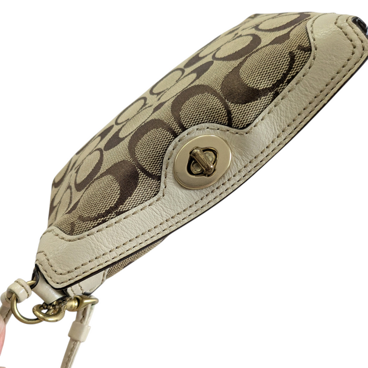 Coach Signature Logo Canvas Wristlet