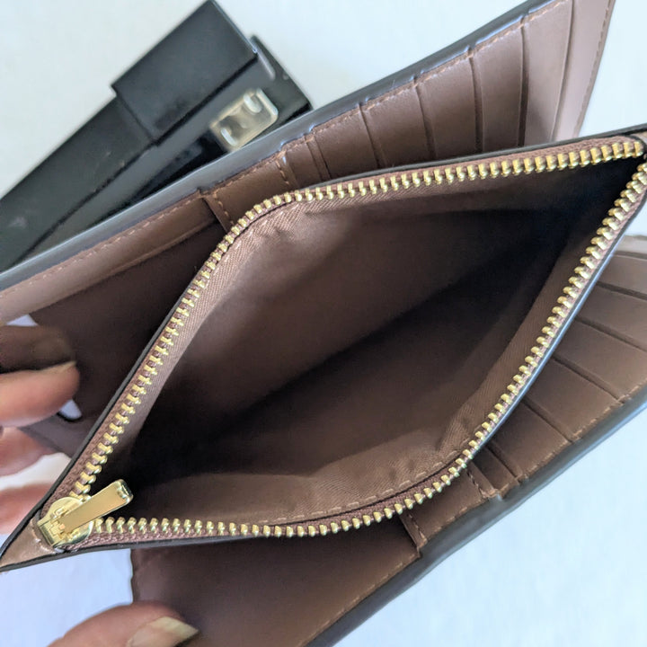 Coach Slim Signature Logo Zippered Wallet