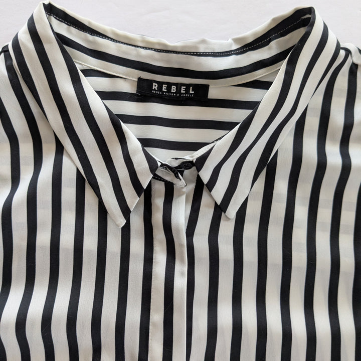 Rebel Striped Button Up Shirt Size 3X