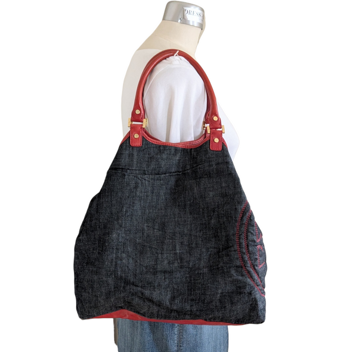 Tory Burch Denim and Leather Tote