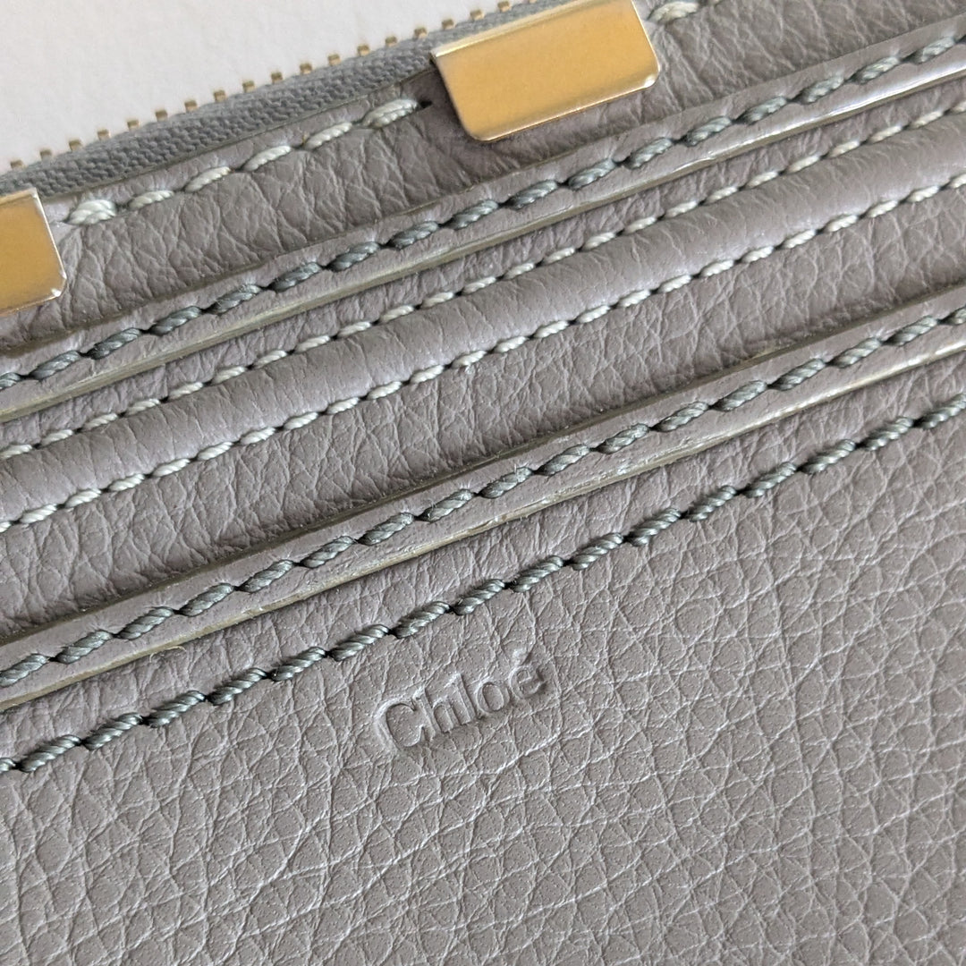 Chloe Marcie Gray Zip Around Wallet