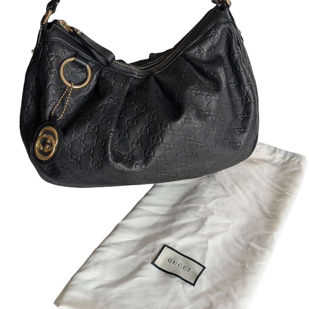 Gucci Cimaline Shoulder Bag Black Leather