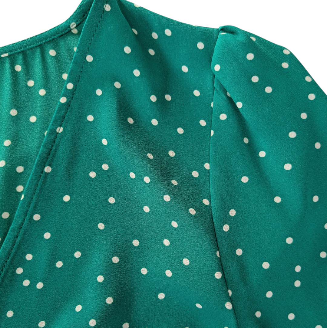 BB Dakota Polka Dot Wrap Top Size Medium NWT