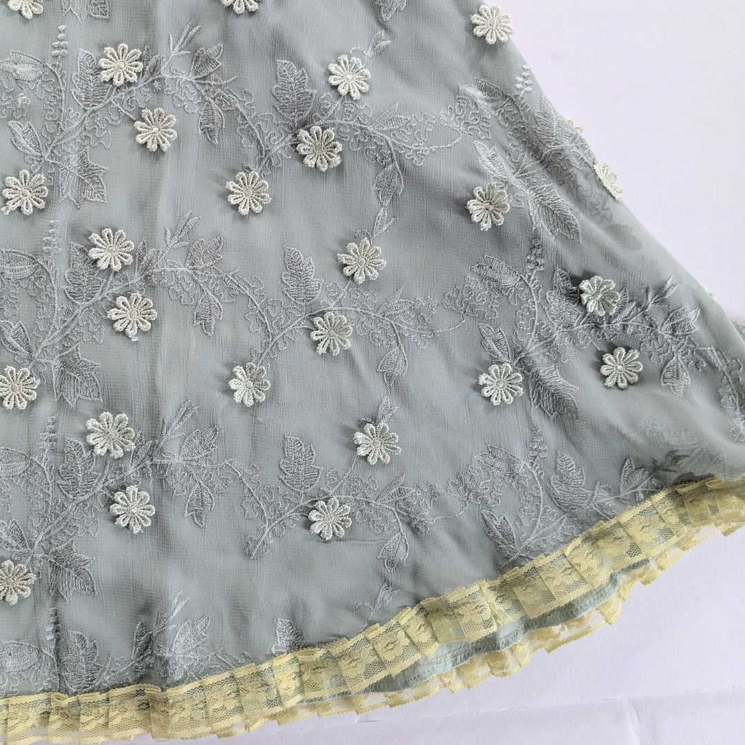 Anthropologie Vintage Odille Lace and Silk Maxi Dress Size 10