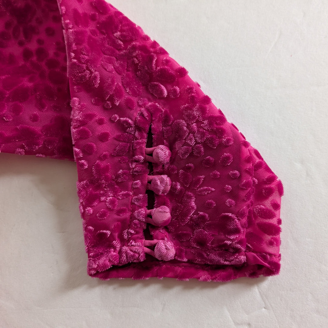 Shoshanna Hot Pink Flocked Top Size Small