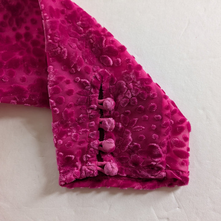 Shoshanna Hot Pink Flocked Top Size Small