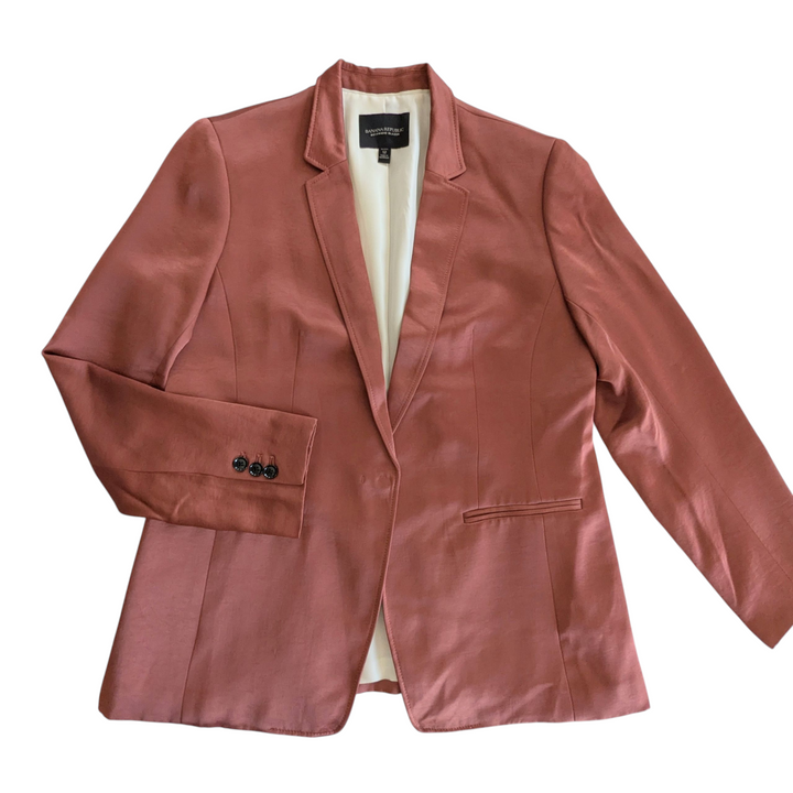 Banana Republic Long Lean Satin Blazer Size 12P