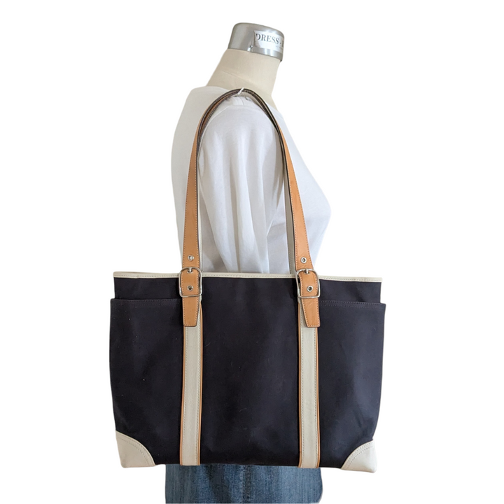 Coach Hampton Canvas and Leather Tote Bag