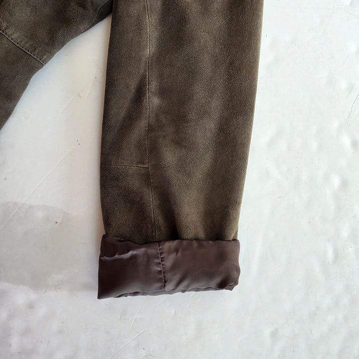 Eileen Fisher Green Suede Jacket Size LP