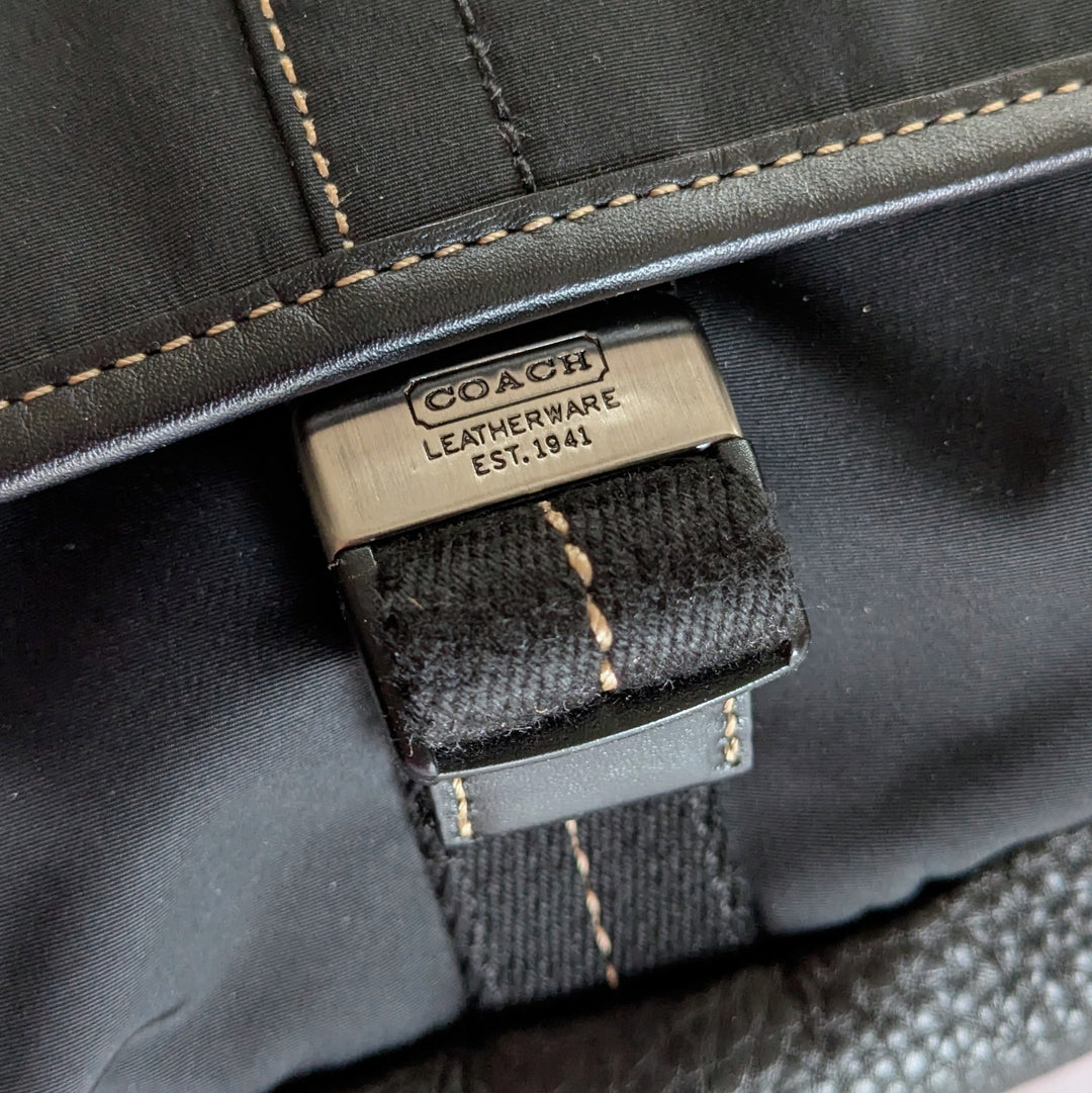 Vintage Coach Nylon and Leather Messenger Bag