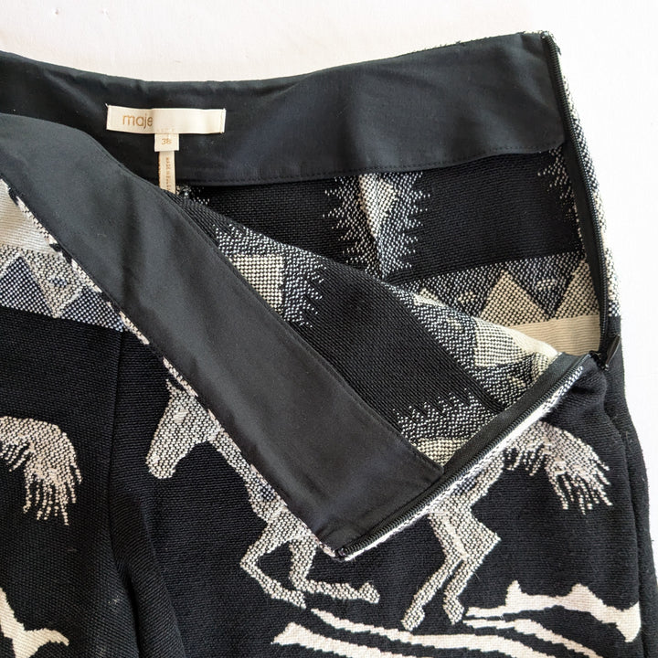Maje Ipi Horse Print Shorts Size 38