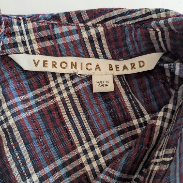 Veronica Beard Isabel Plaid Top Size Large